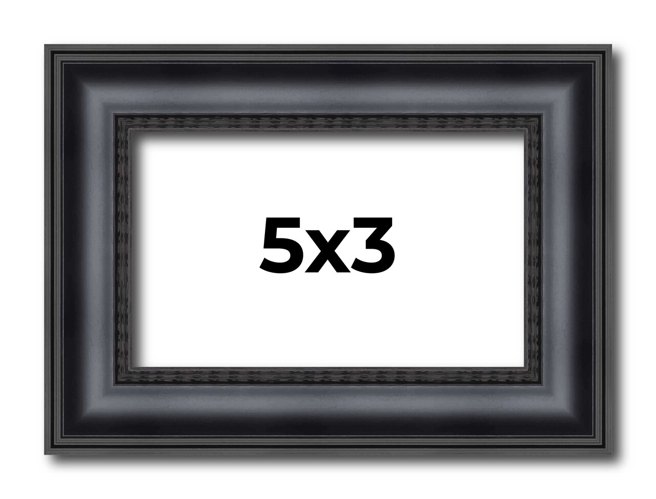 Photo Size Linear Black Picture Frame - UV Acrylic, Foam Board Backing, Hanging Hardware